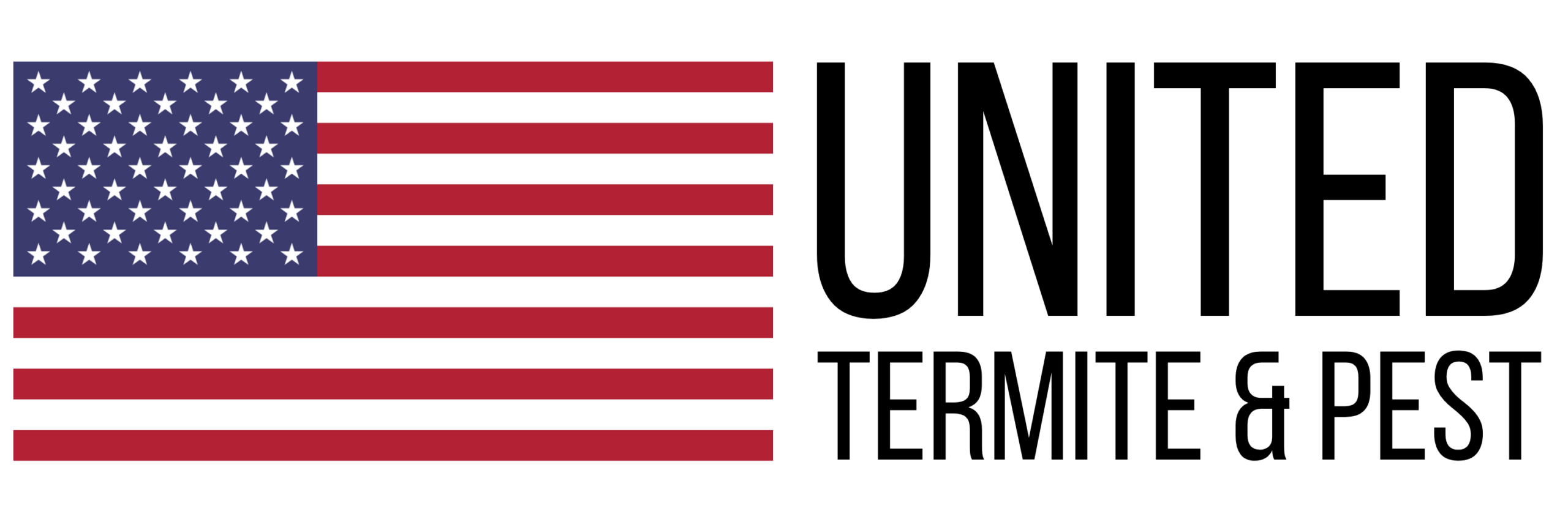 United Termite and Pest Logo with flag beside